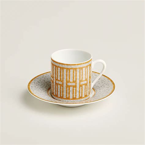 hermes mosaique coffee cup|Hermes mosaique saucer.